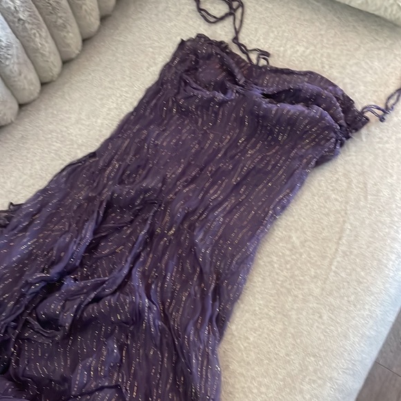 New By Miss Me Purple silk handkerchief dress - Picture 5 of 9
